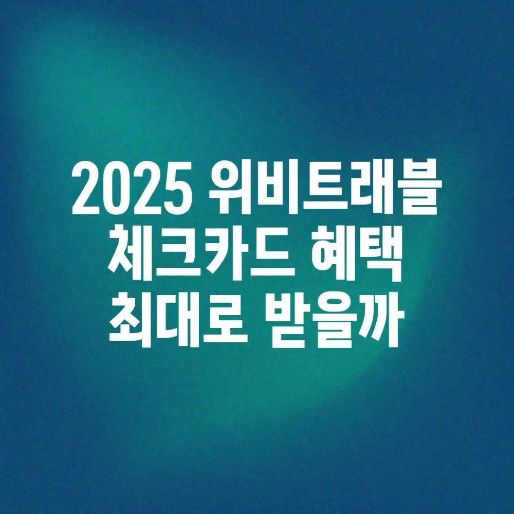 2025 위비트래블 체크카드, 혜택 최대로 받을까?
