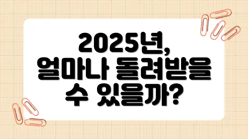 2025년, 얼마나 돌려받을 수 있을까?