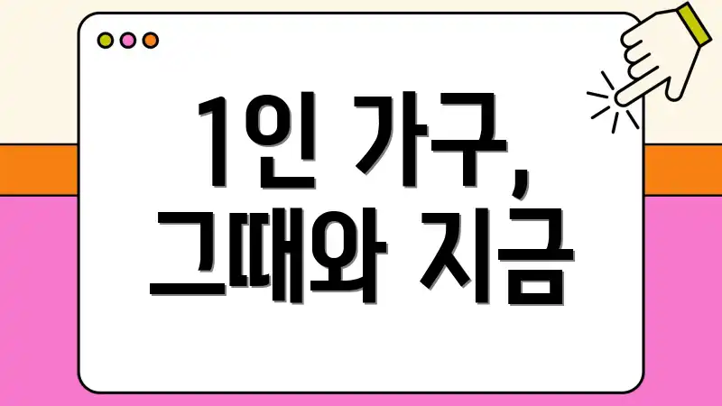 1인 가구, 그때와 지금