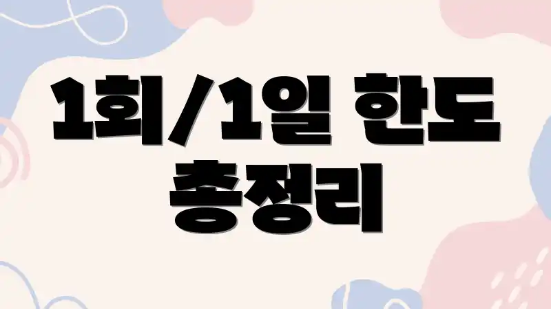 1회/1일 한도 총정리