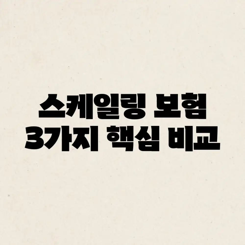 스케일링 보험, 3가지 핵심 비교!