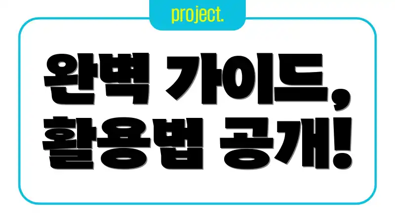 완벽 가이드, 활용법 공개!